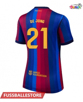 Günstige Barcelona Frenkie de Jong #21 Heimtrikot Damen 2026-27 Kurzarm